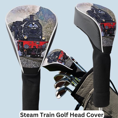 Steam Train Engine Locomotive in the Snow Golf Head Cover