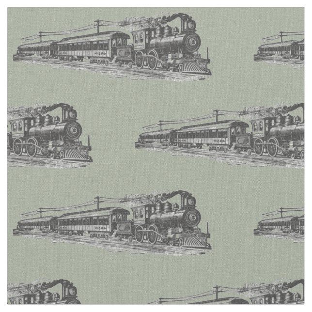 Steam Train Engine Locomotive on Grey Fabric (Close Up)