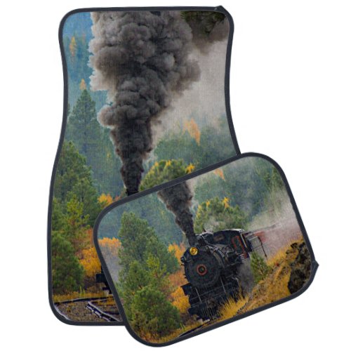 Steam Train Engine Locomotive Railroad Car Floor Mat