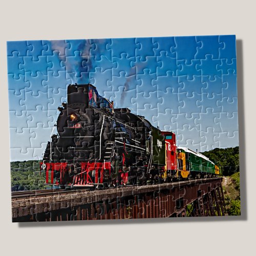 Steam Train Engine Locomotive Railroad Jigsaw Puzz Jigsaw Puzzle