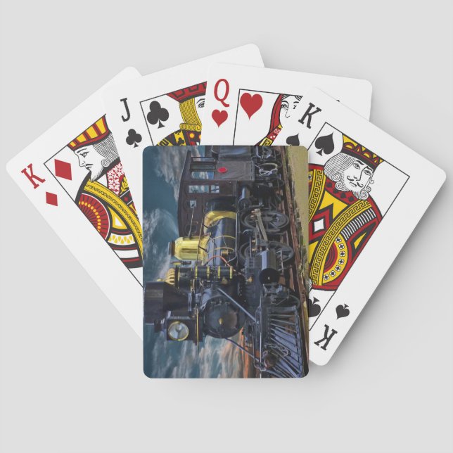 Steam Train Engine Locomotive Railroad Poker Cards (Back)