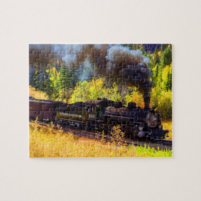 Steam Train Engine Locomotive Railroad Railway  Ji Jigsaw Puzzle (Horizontal)