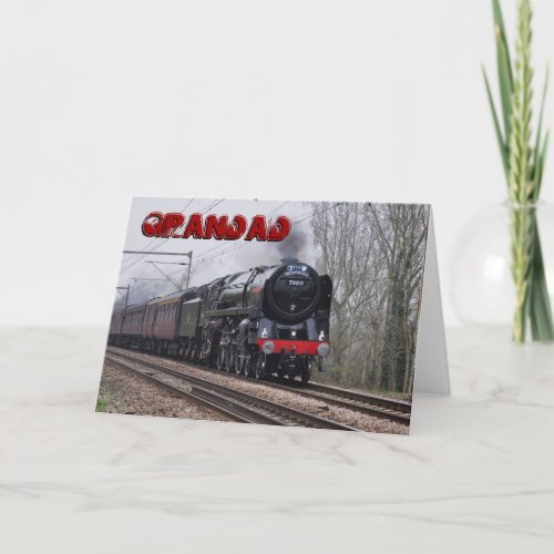 Steam Train Grandad Birthday card