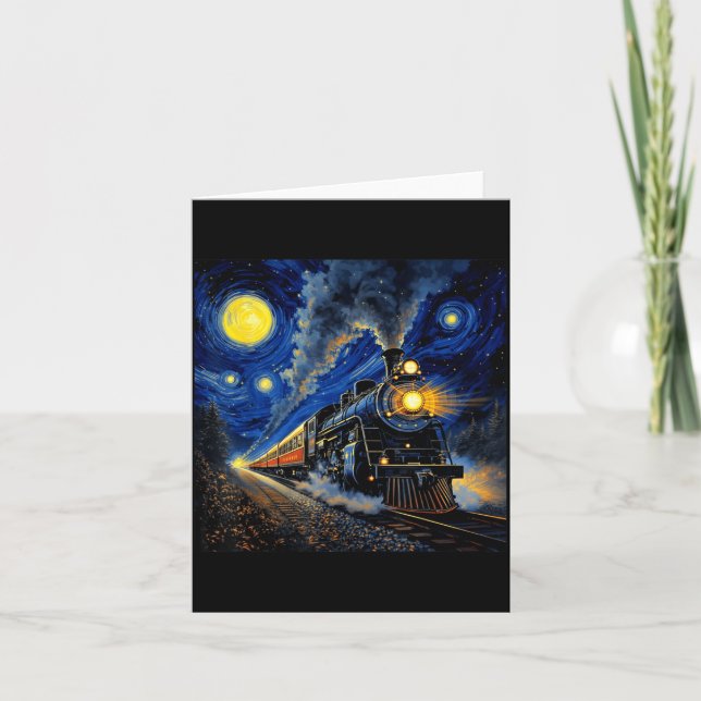 Steam Train Graphic For Men Boys Locomotive  Card (Front)
