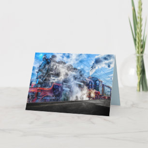 steam train greeting card