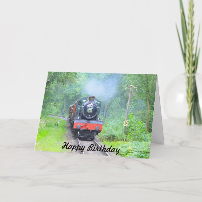 Steam Train Happy Birthday Card (Front)
