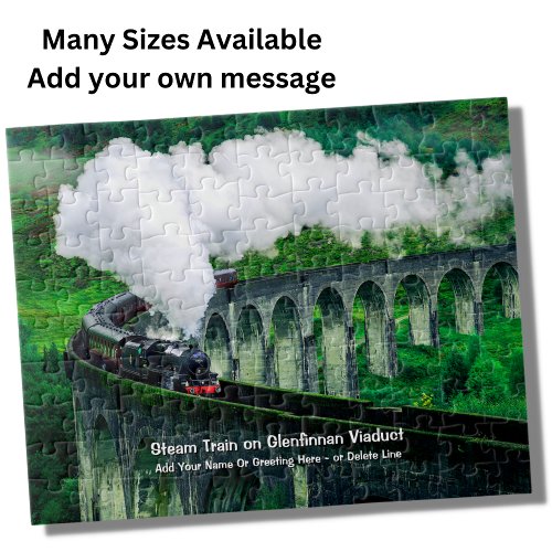 Steam Train in Glenfinnan Viaduct _ Add Name  Jigsaw Puzzle