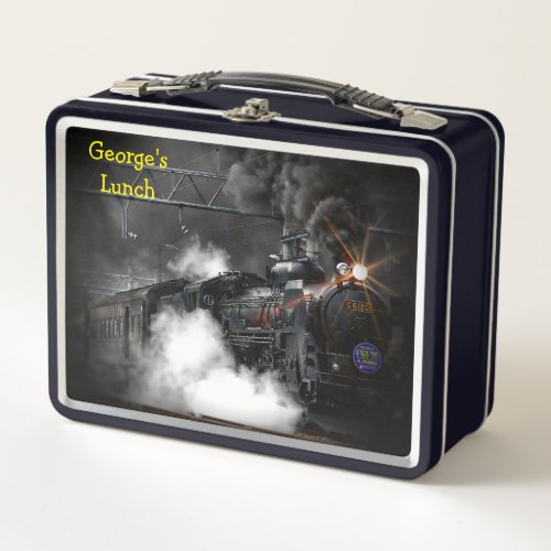 Steam Train in the Station Metal Lunch Box