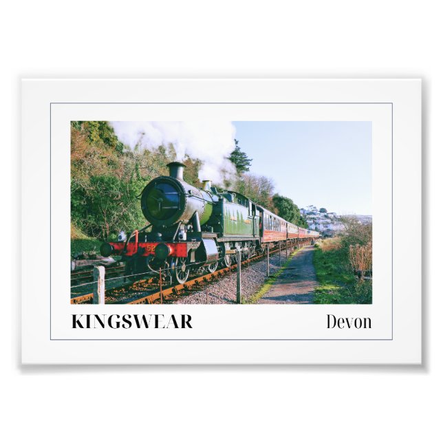 Steam Train, Kingswear, Devon Photo Print (Front)