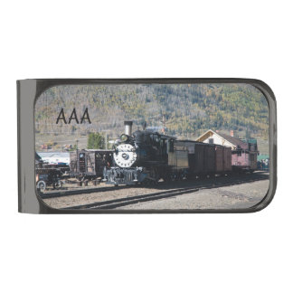 Steam Train leaves Silverton, Colorado Gunmetal Finish Money Clip