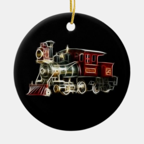 Steam Train Locomotive Engine Ceramic Ornament