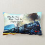 Steam Train Locomotive Engines with Text  Lumbar Pillow