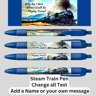 Steam Train Locomotive Engines with Text   Pen