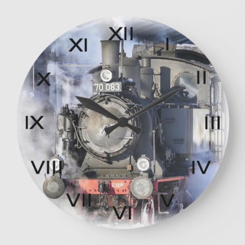 Steam Train Locomotive Large Clock