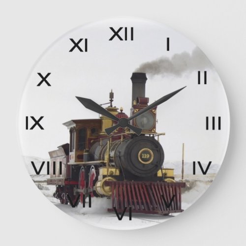 Steam Train Locomotive Large Clock
