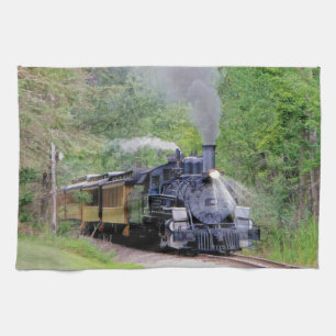 Steam Train Locomotive Railway Enthusiast Art Kitchen Towel
