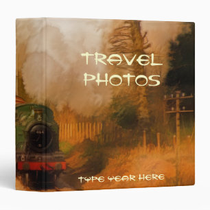 Steam Train Locomotive Travel Photo Album (Binder) 3 Ring Binder