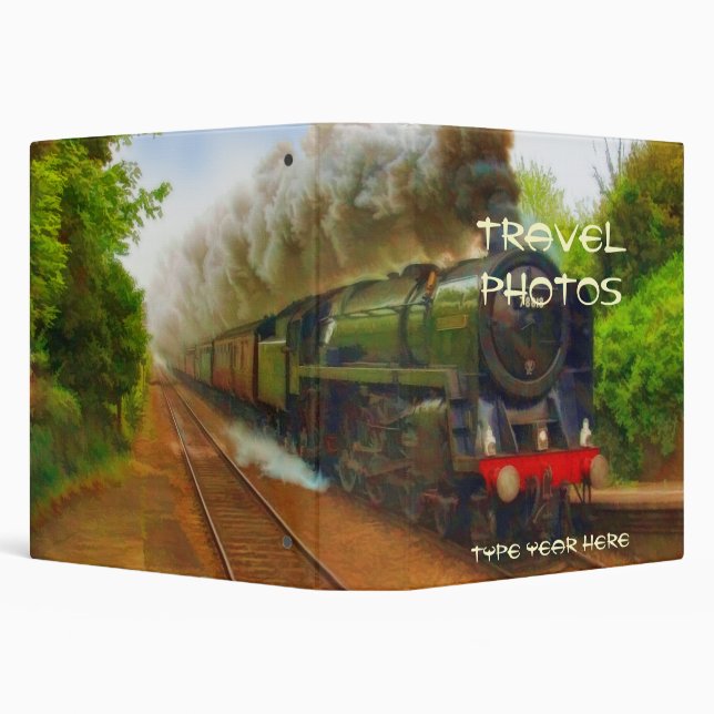 Steam Train Locomotive Travel Photo Album (Binder) Binder (Background)