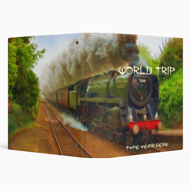 Steam Train Locomotive Travel Photo Album (Binder) Binder (Background)