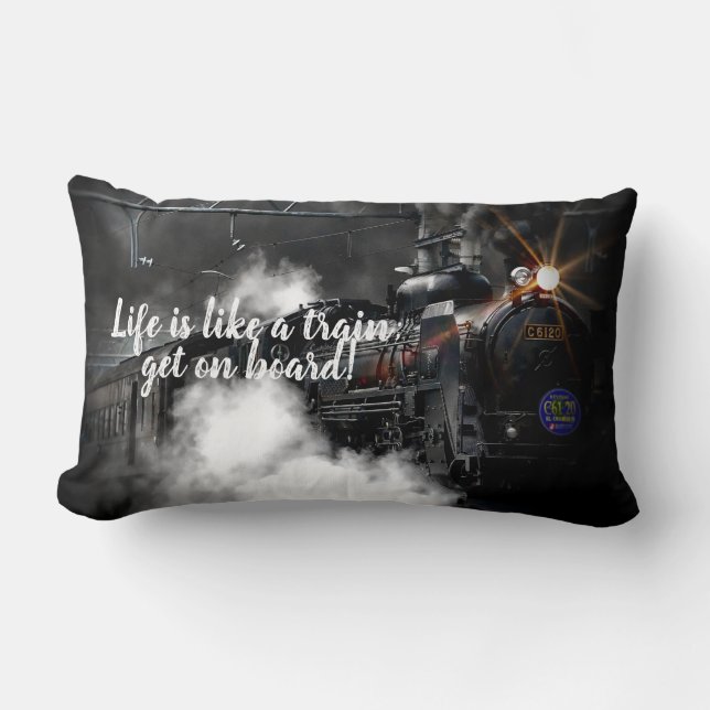 Steam Train Lumbar Pillow (Front)