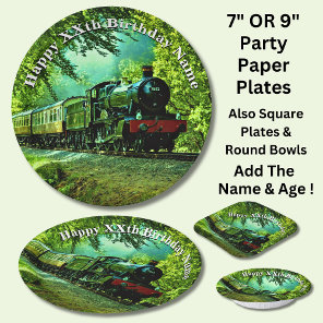 Steam Train Man's Birthday Party  Paper Plates