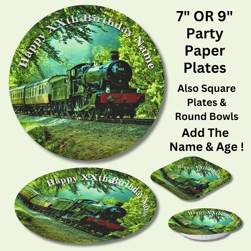 Steam Train Mans Birthday Party  Paper Plates
