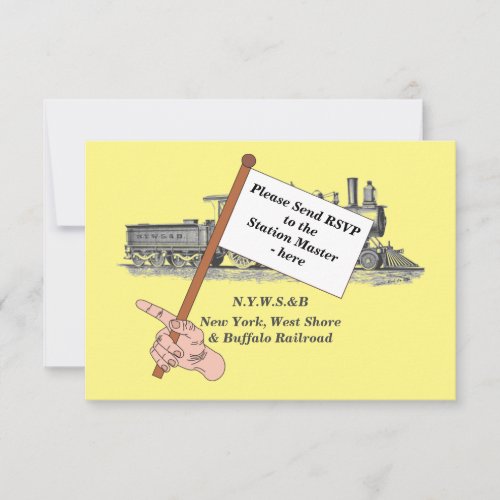 Steam Train Mans Birthday Party  RSVP Card