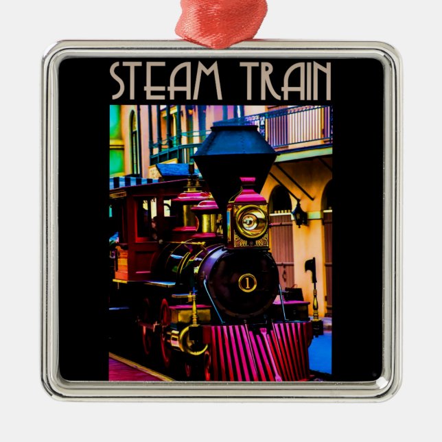 Steam Train Metal Ornament (Front)