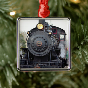Steam Train Metal Ornament