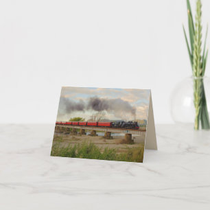 Steam Train New Zealand Countryside Photo Note Card