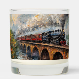 Steam Train on a Bridge - Oil Painting Scented Candle