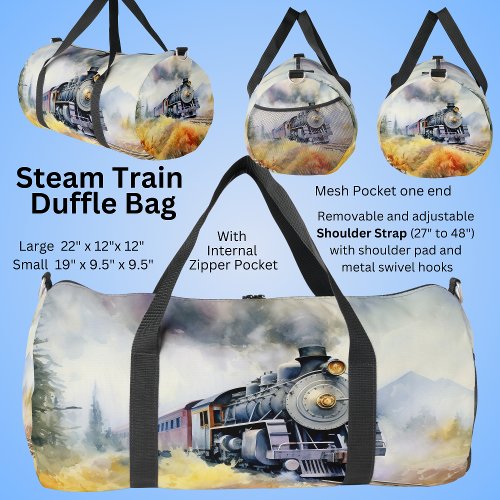 Steam Train Painting Duffle Bag