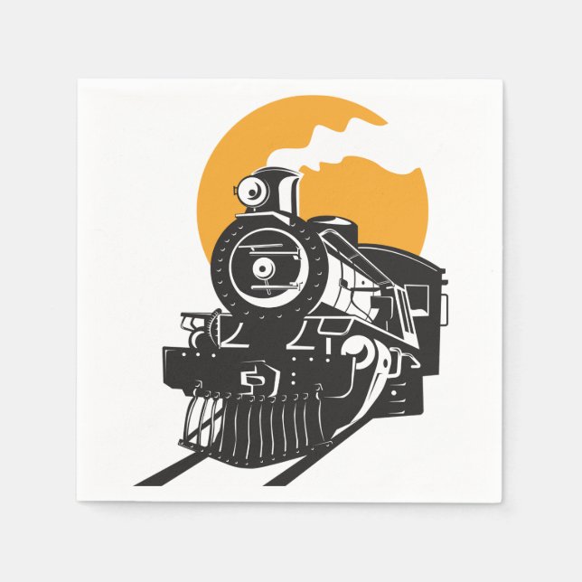 Steam Train Paper Napkins (Front)