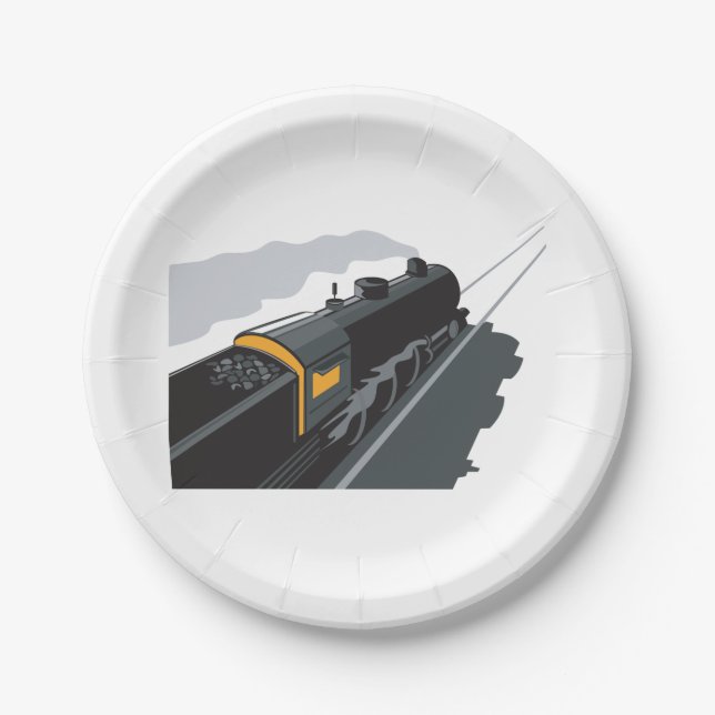 Steam Train Paper Plates (Front)
