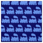 Steam Train Pattern - Baby Blue on Deep Navy Fabric