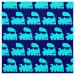 Steam Train Pattern - Cyan on Deep Navy 000066 Fabric