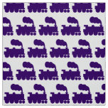 Steam Train Pattern - Deep Purple on White Fabric