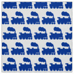 Steam Train Pattern - Navy Blue and White Fabric