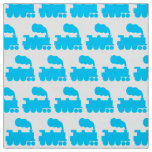 Steam Train Pattern -Sky Blue and White Fabric