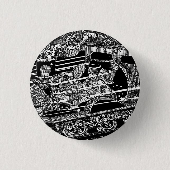 STEAM TRAIN PINBACK BUTTON (Front)