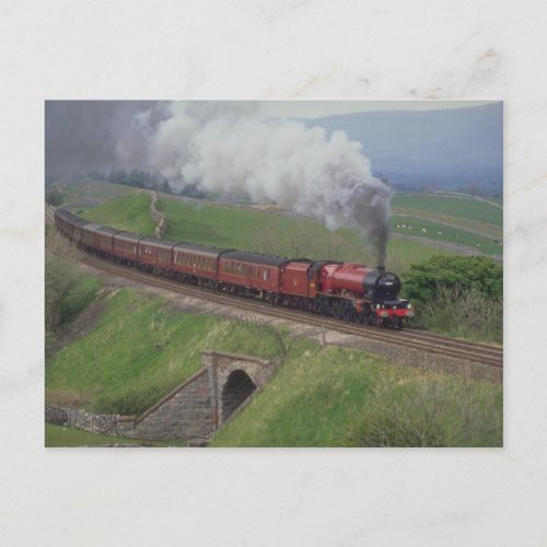 Steam train postcard