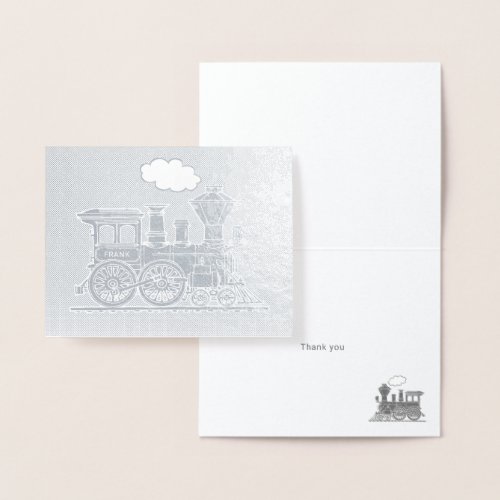 Steam train railroader line art card