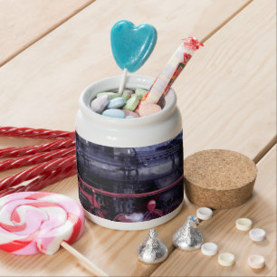 steam train railway locomotive station engine candy jar