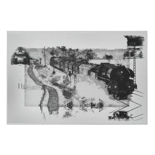 Steam Train Ride _ Vintage Trains  Faux Canvas Print