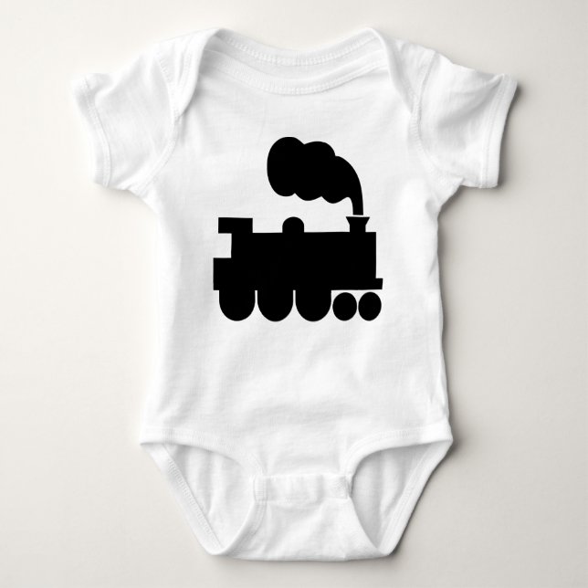 Steam Train Symbol - Black Baby Bodysuit (Front)