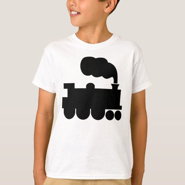 Steam Train Symbol - Black T-Shirt (Front)