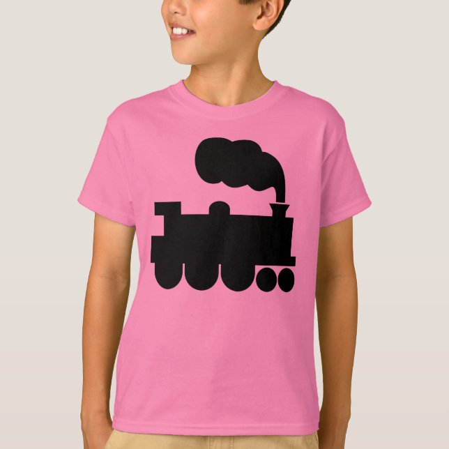 Steam Train Symbol - Black T-Shirt (Front)