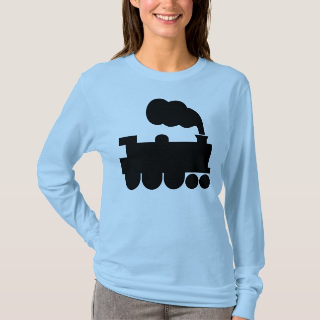 Steam Train Symbol - Black T-Shirt (Front)