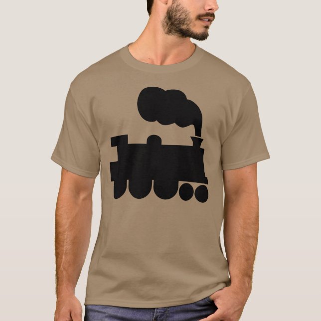 Steam Train Symbol - Black T-Shirt (Front)