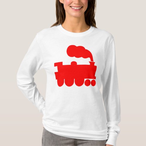Steam Train Symbol _ Red T_Shirt